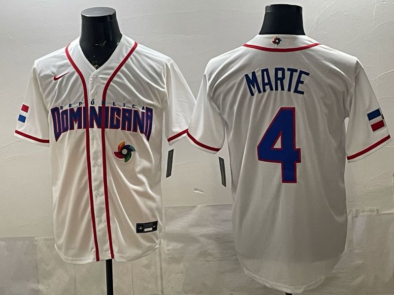 Men 2026 World Cub #4 Marte White Game Nike MLB Jersey style 007